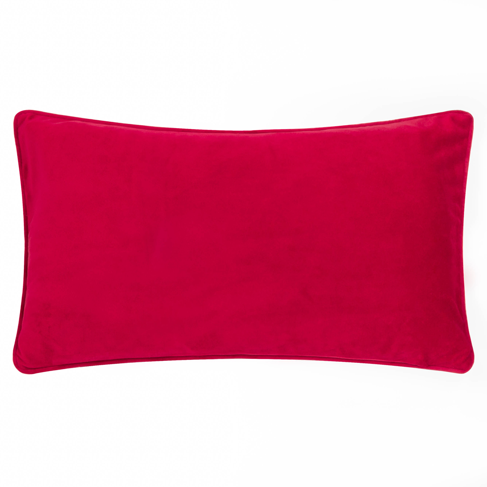 Evans Lichfield Christmas Red Ho Ho Ho Velvet Piped Reversible Cushion 30 x 50cm Image 2