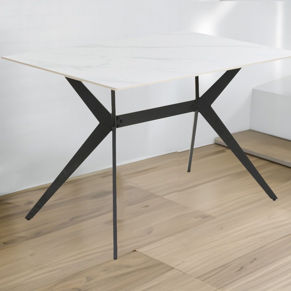 Shankar Timor 4 Seater 120cm Extending Dining Table White Image 1