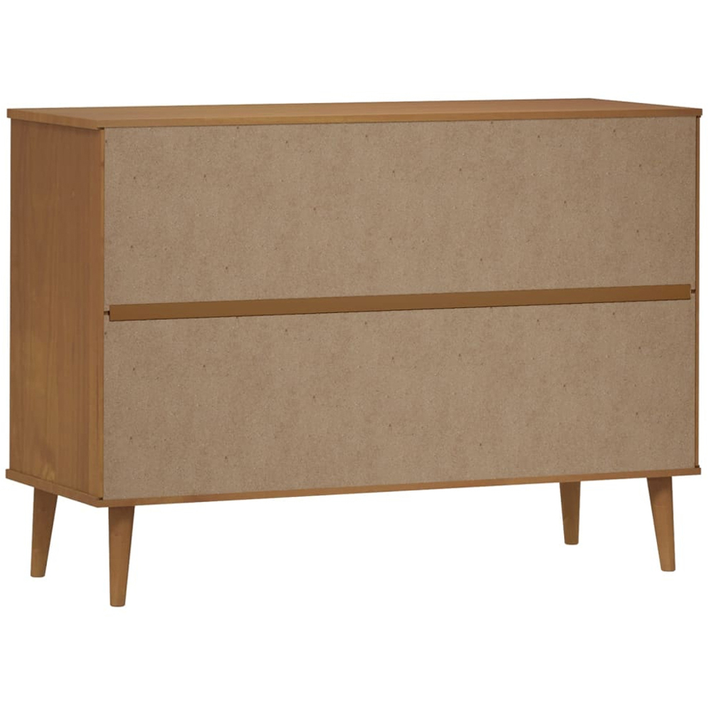 vidaXL 6 Drawer Brown and White Solid Pine Wood Drawer Cabinet Image 7