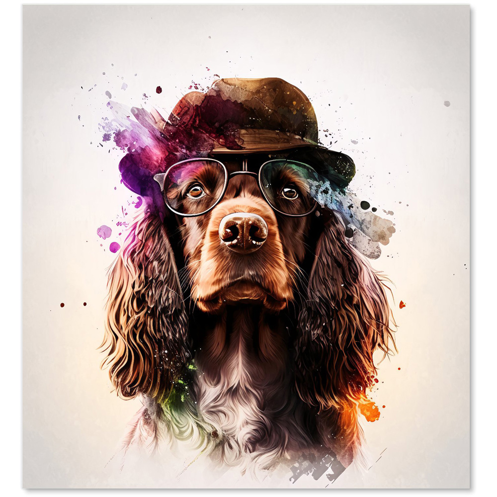 Warren Reed Designer English Cocker Spaniel Splashart Glass Kitchen Splashback 65 x 60cm Image 2