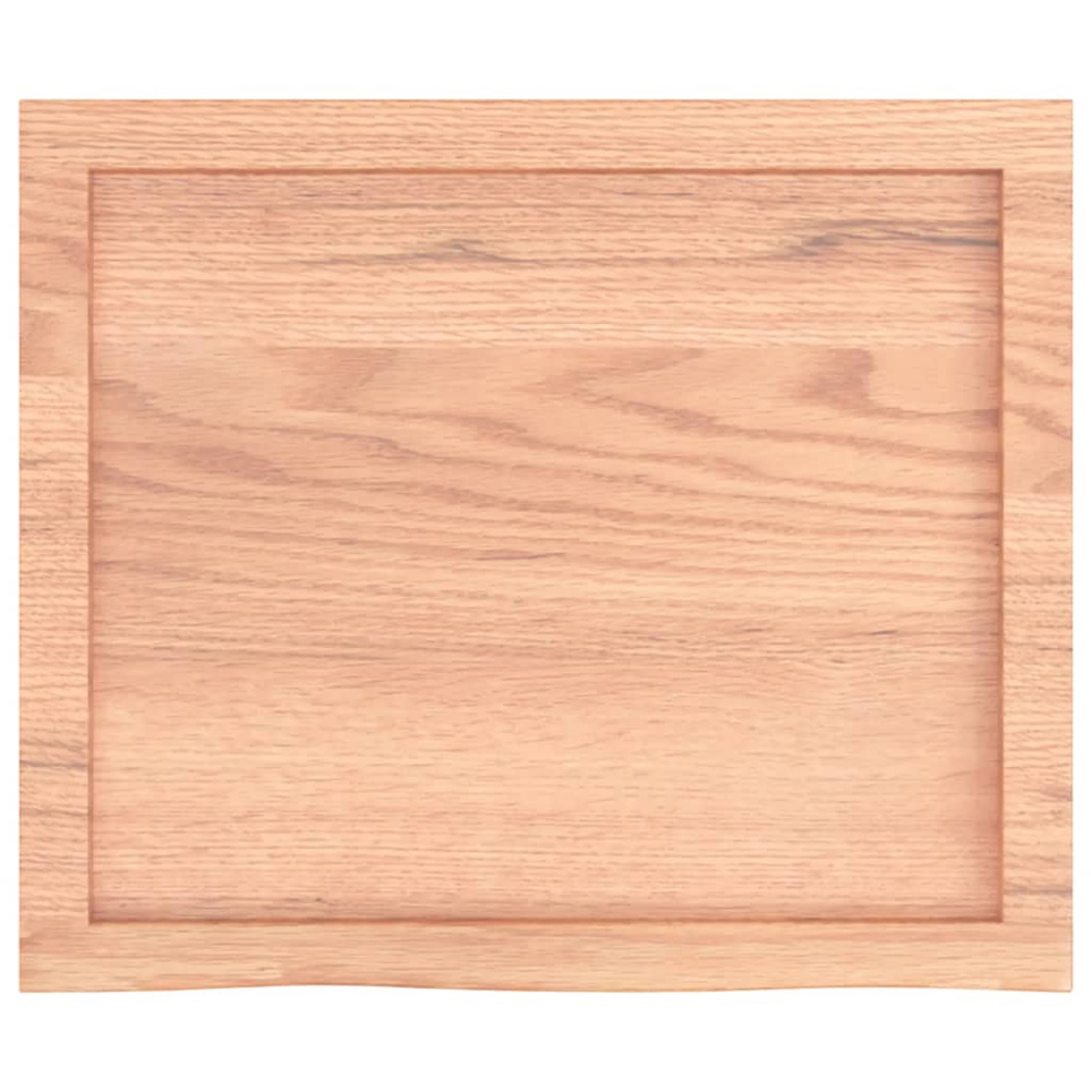 vidaXL 60 x 50 x 6cm Light Brown Treated Solid Wood Oak Wall Shelf Image 4
