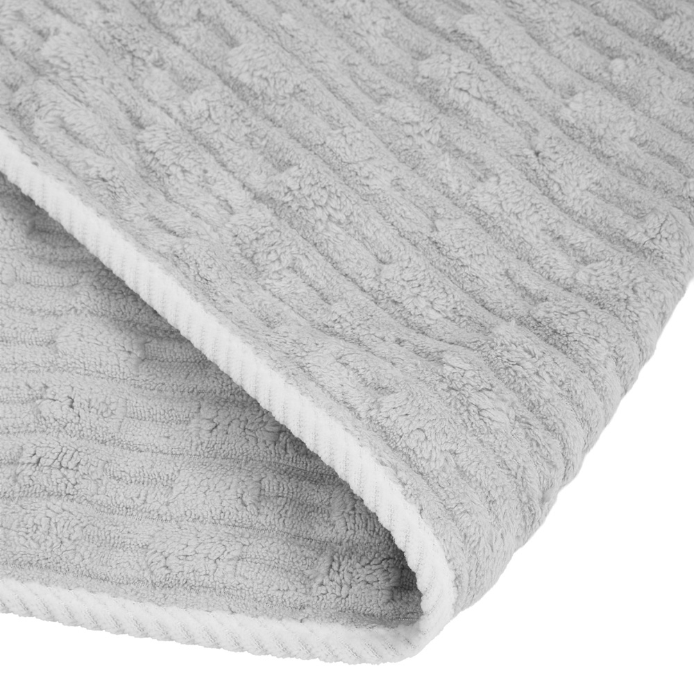 Living and Home Soft Coral Fleece Multicolour Bamboo Texture Bath Towel Set of 4 Image 6