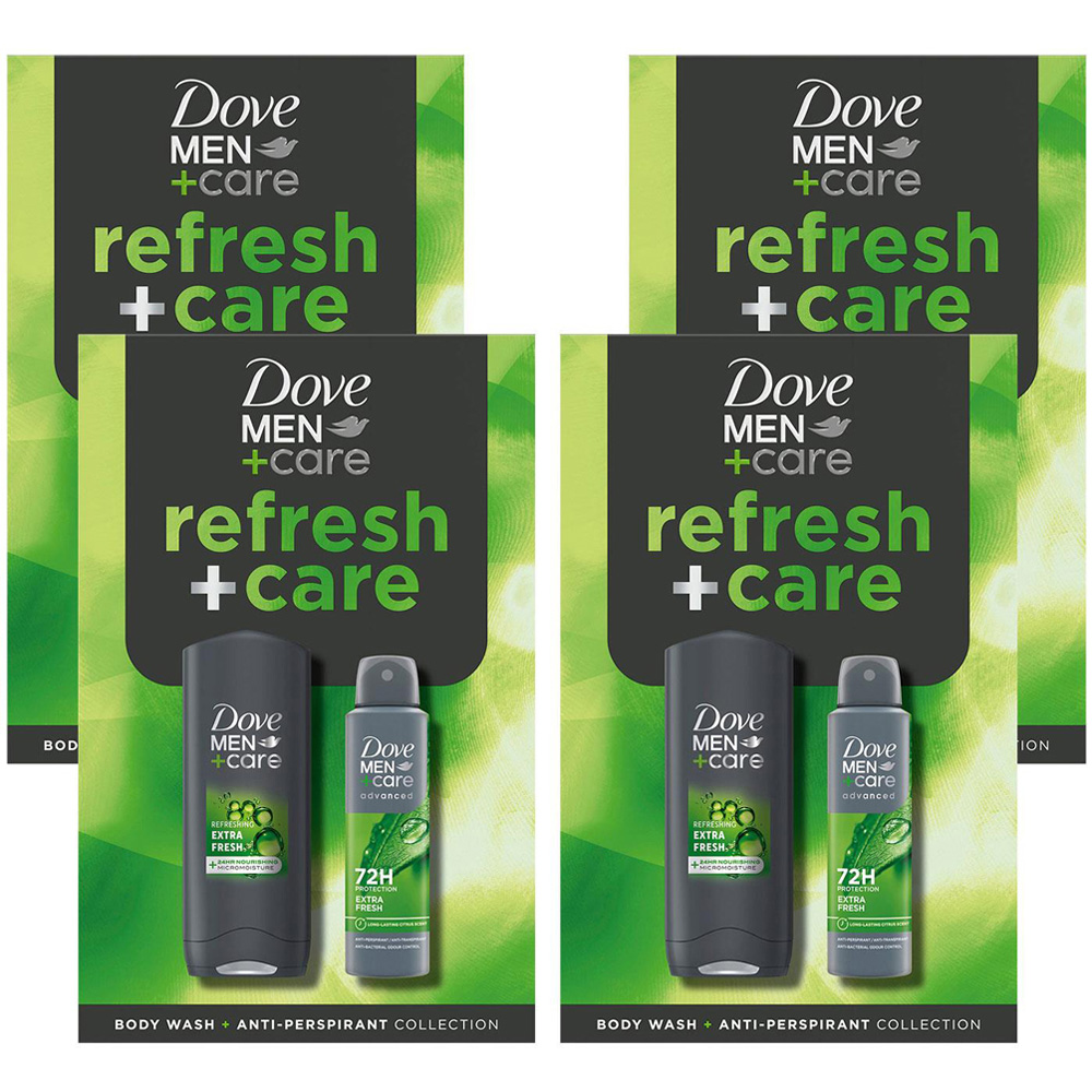 Dove Men+Care Refresh and Care Citrus and Cedarwood Scent Bodywash and Bodyspray Gift Set 4 Pack Image 1