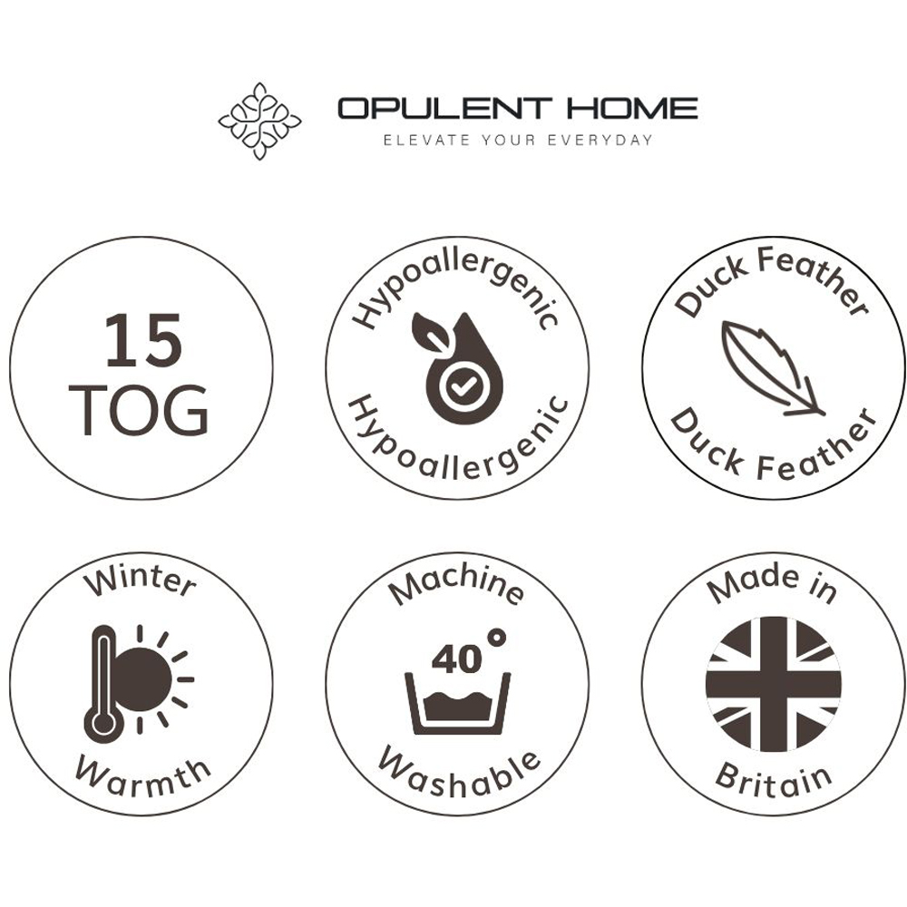 Opulent Home Single White Extra Warm Winter Duck Feather and Down Duvet 15 Tog Image 9