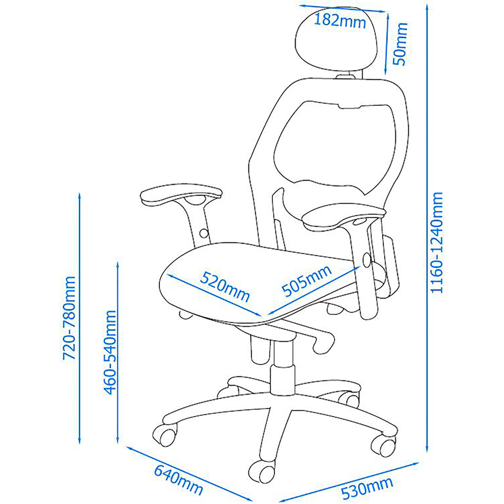 Alphason Portland Synchro Black Mesh Executive Chair Image 6