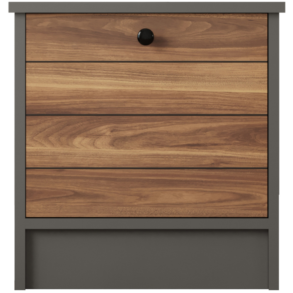Evu MILANO Single Door Walnut and Anthracite Bedside Table Image 2