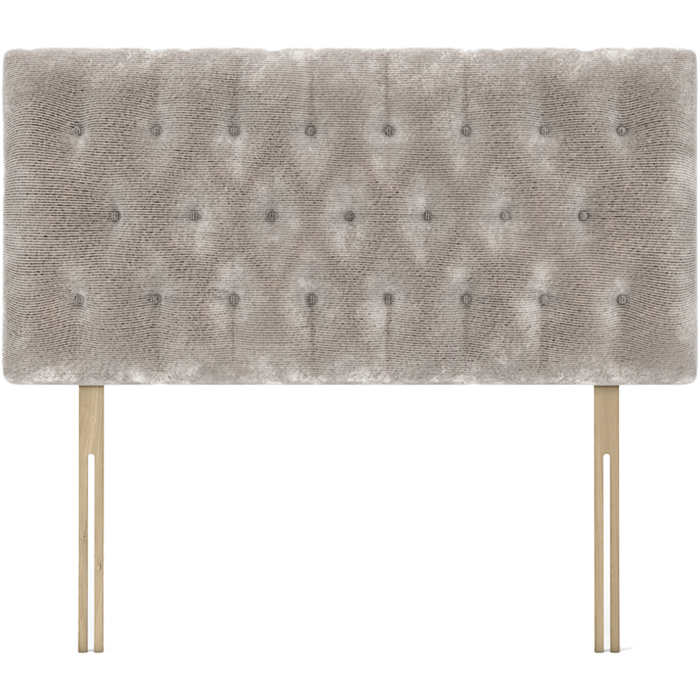 Bedmaster Lona King Size Silver Chenille Buttoned Headboard Image 2