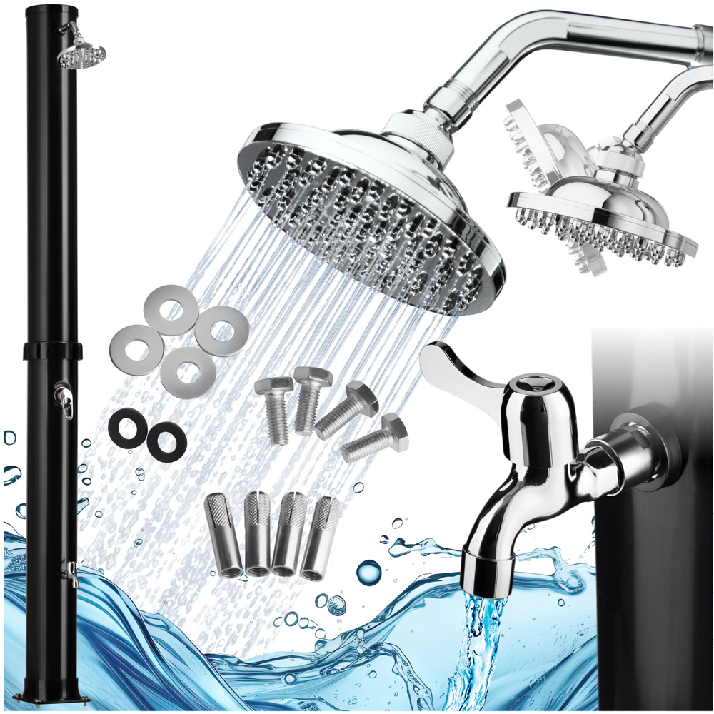 tectake Ofanto Black Solar Shower Set 38L Image 2