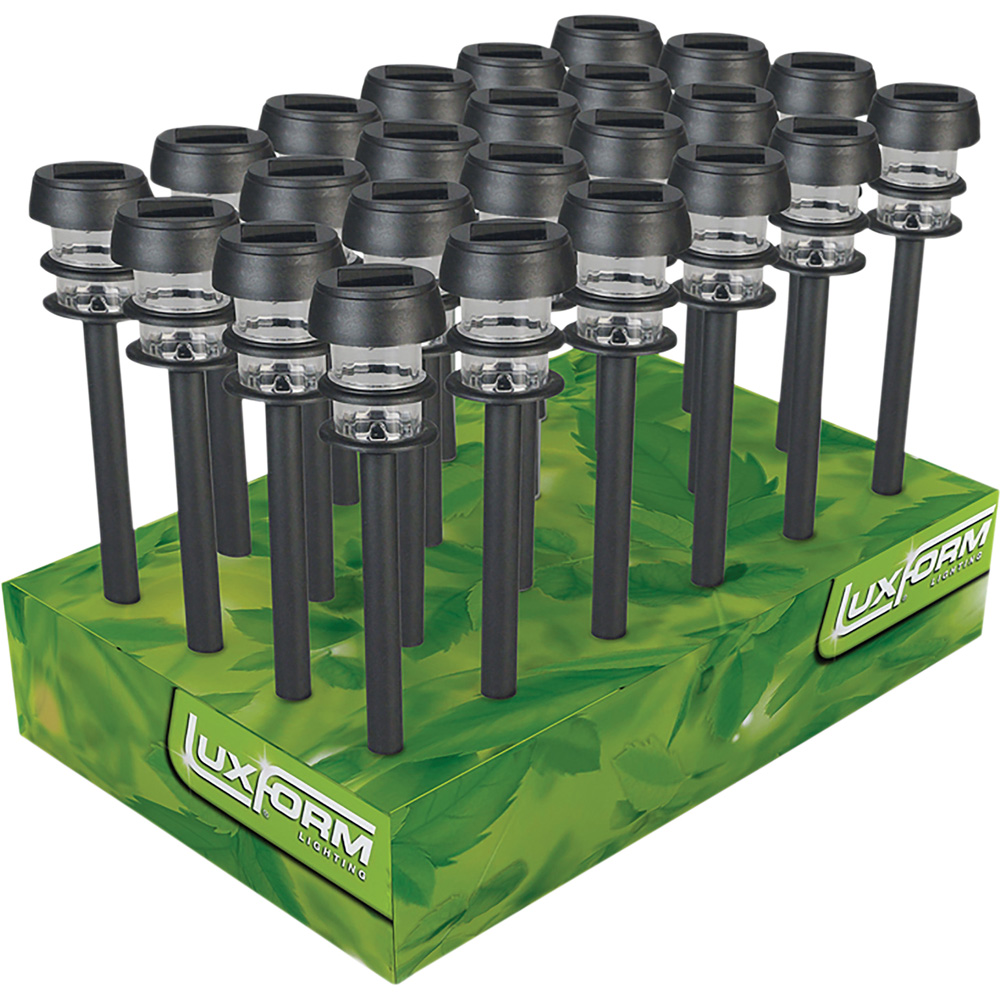 Luxform Lagos Black LED Garden Solar Spike Light 24 Pack Image 1