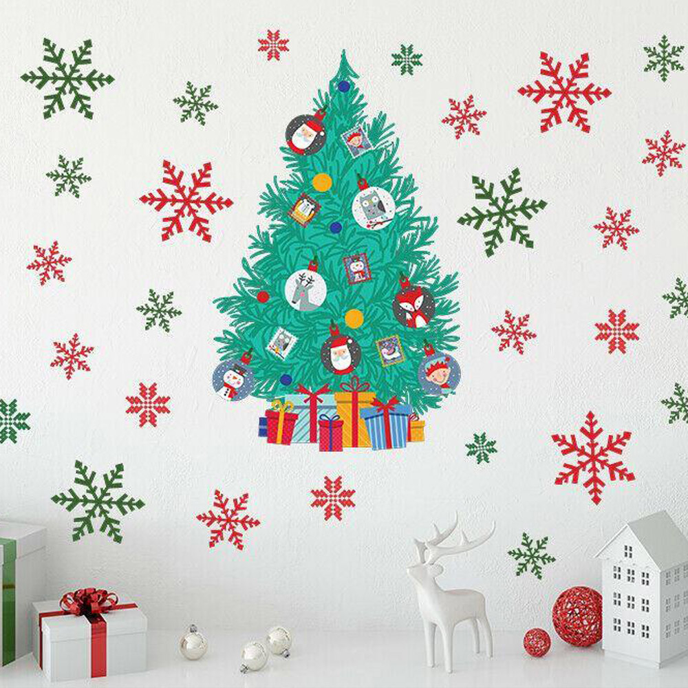 Walplus Colourful Christmas Tree Friends Self Adhesive Wall Sticker 37 Piece Image 1