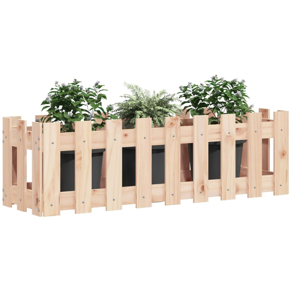 vidaXL Brown Solid Pine Wood Raised Garden Bed 30 x 100 x 30cm Image 2