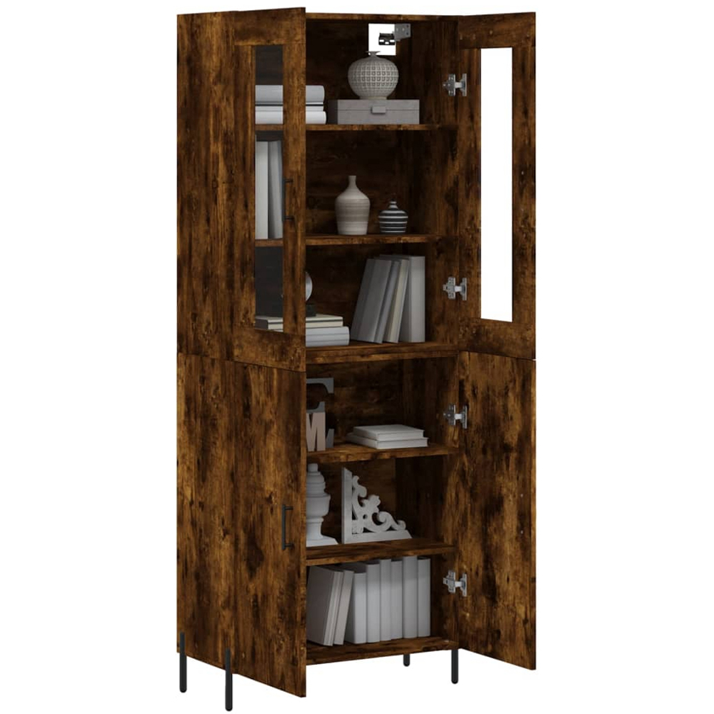vidaXL 4 Door Smoked Oak Highboard Image 3