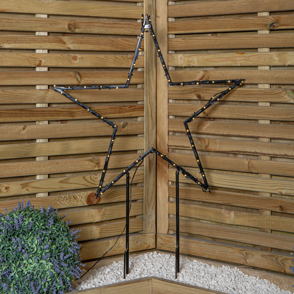 Samuel Alexander 92 Warm White LED Dewdrop Metal Christmas Star with Garden Stake 60cm Image 4