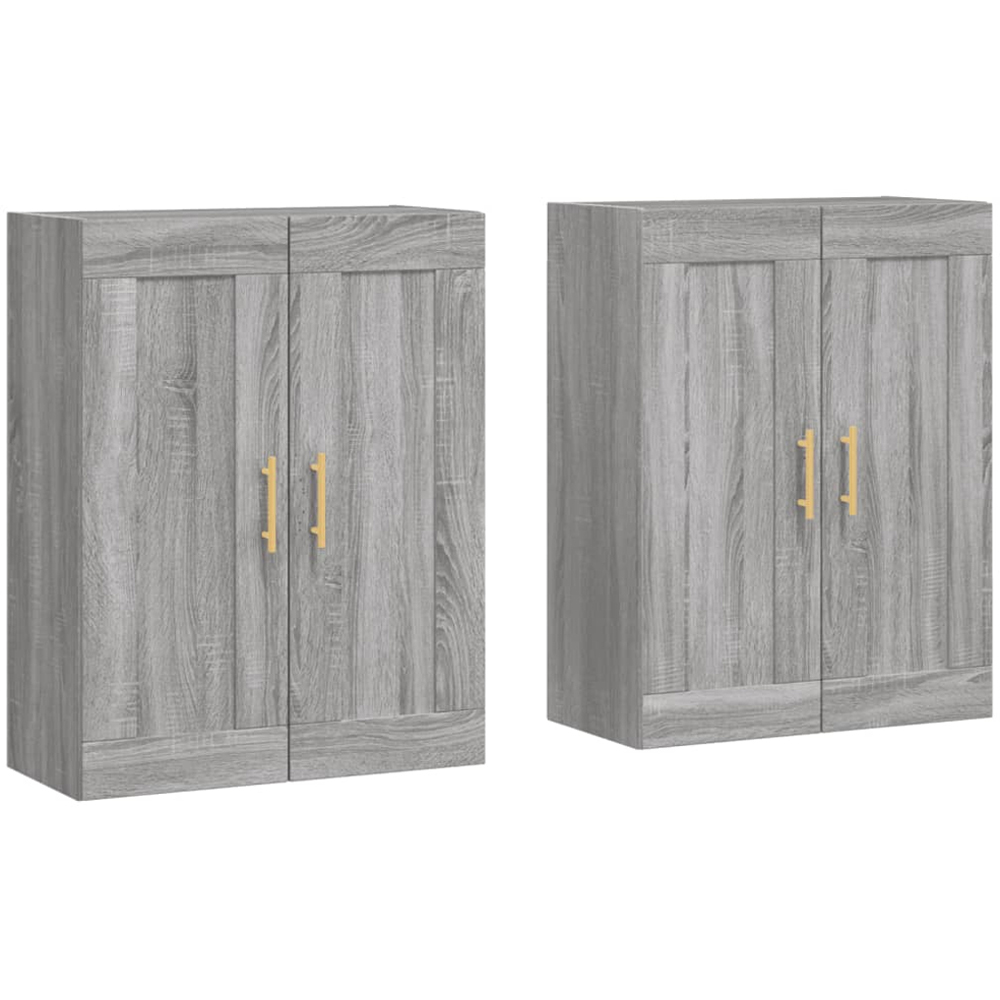 vidaXL 2 Door Grey Sonoma Wall Mounted Cabinet Set of 2 Image 2