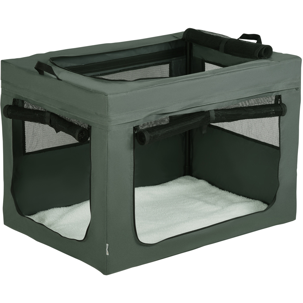 PawHut Grey Soft Side Large Dog Pet Carrier with Cushion Image 1