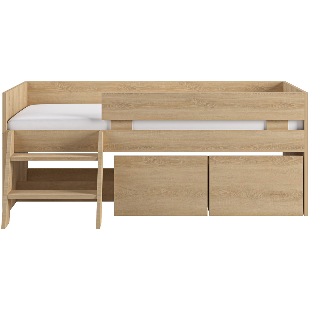 Flair Logan Oak Low Sleeper Bed with Storage and Moveable Ladder Image 3