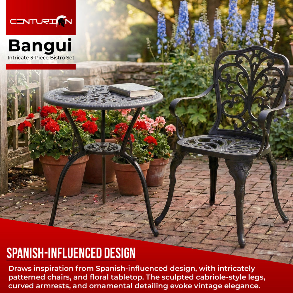 Centurion Supports Bangui 2 Seater Bistro Set Black Image 4