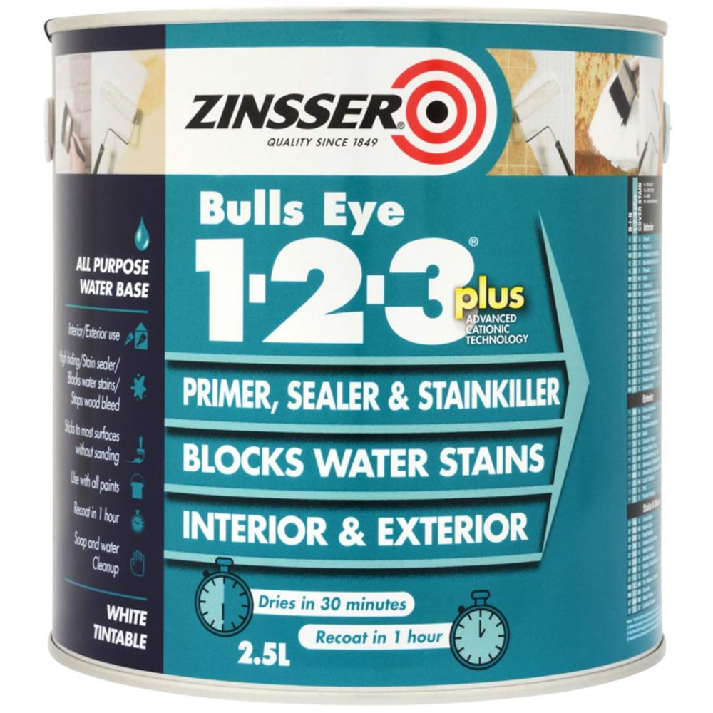 Zinsser Bulls Eye 123 Plus White Primer 2.5L Image