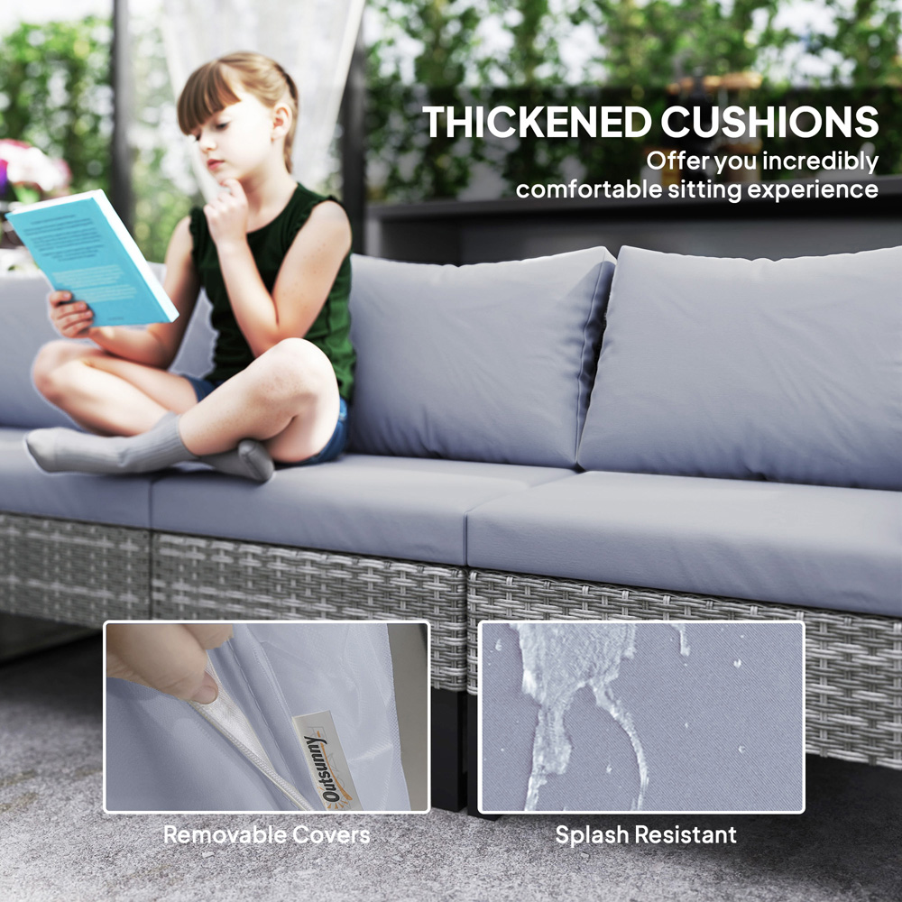 Outsunny 7 Seater Light Grey Sectional Outdoor Furniture Image 6