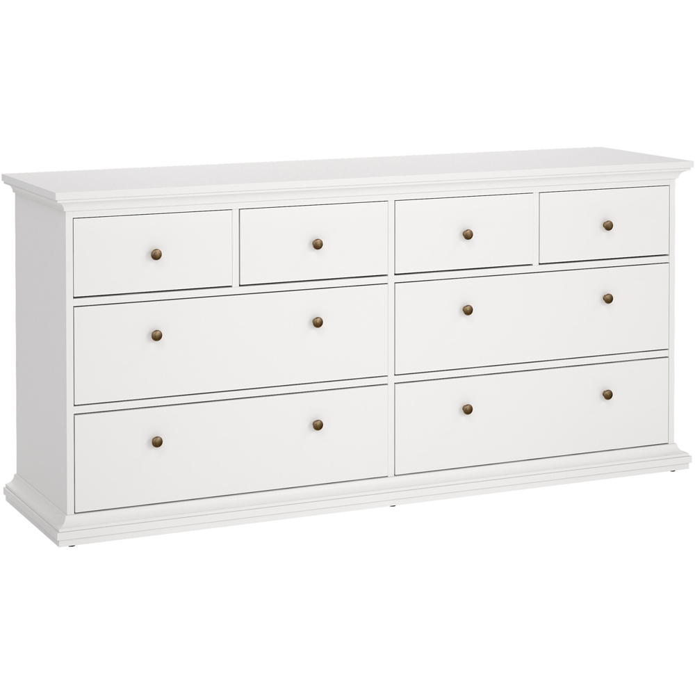Florence Paris 8 Drawer White Chest of Drawers Image 2