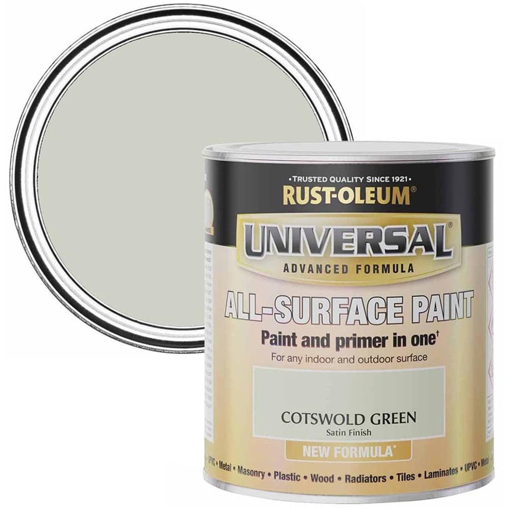 Rust-Oleum Universal Cotswold Green Satin All Surface Paint 750ml Image 1