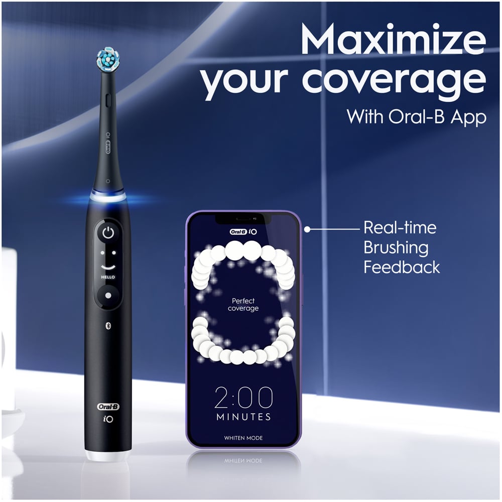 Oral-B iO Series 6 Black Lava and Pink Rechargeable Toothbrush 2 Pack Image 5