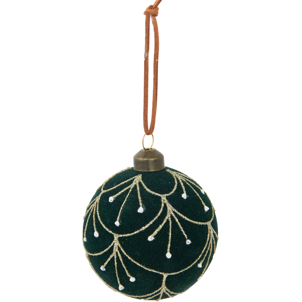 Flocked Glitter Bauble Image 4