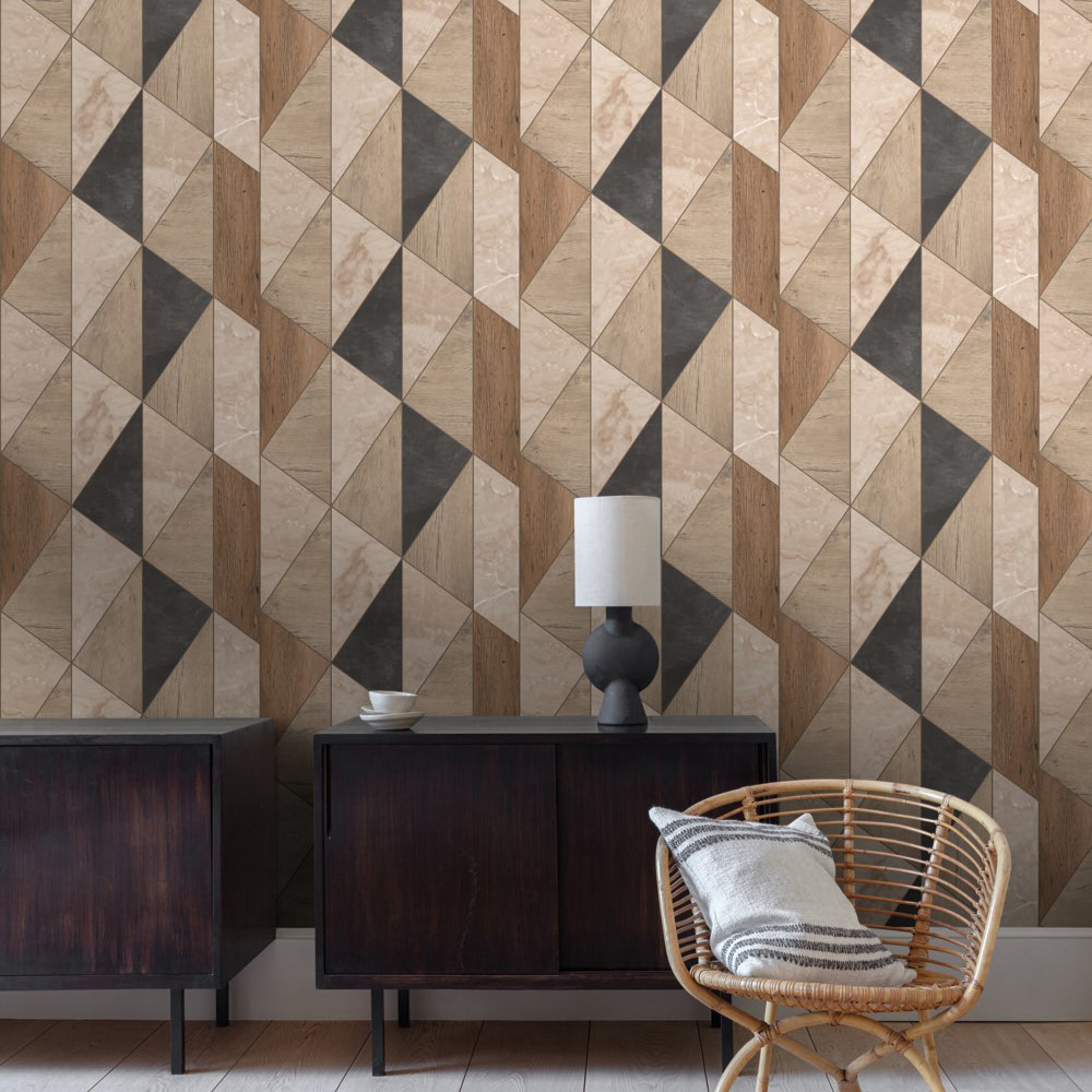 Grandeco Vigo Brown Wallpaper Image 2