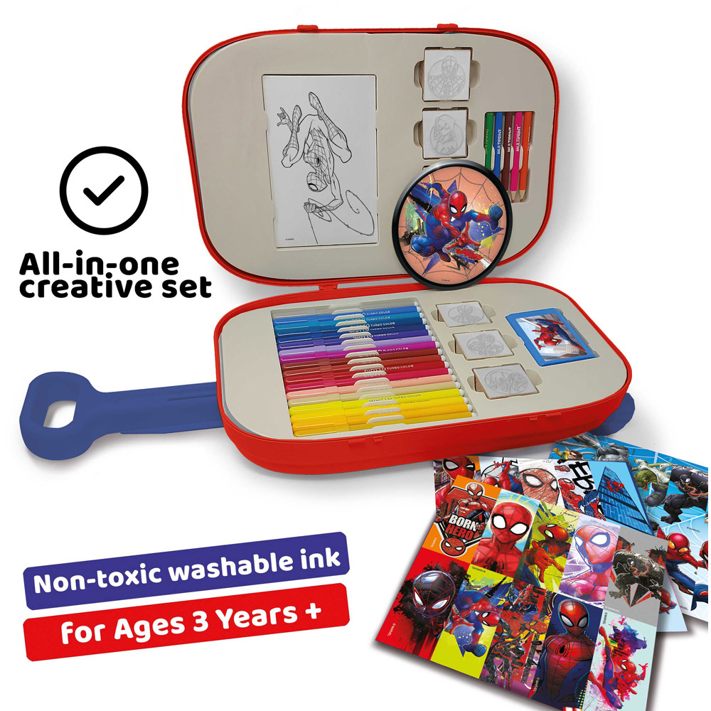 Multiprint Marvel Spider-Man Kids Colouring and Stamp Trolley Set Image 4