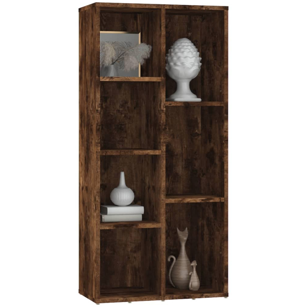 vidaXL 7 Shelf Smoked Oak Bookcase Image 4