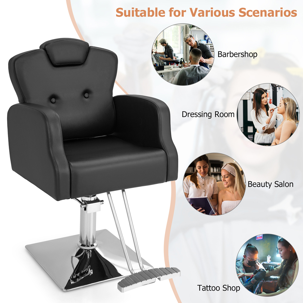 Costway Black Heavy Duty Hydraulic Salon Chair Image 4