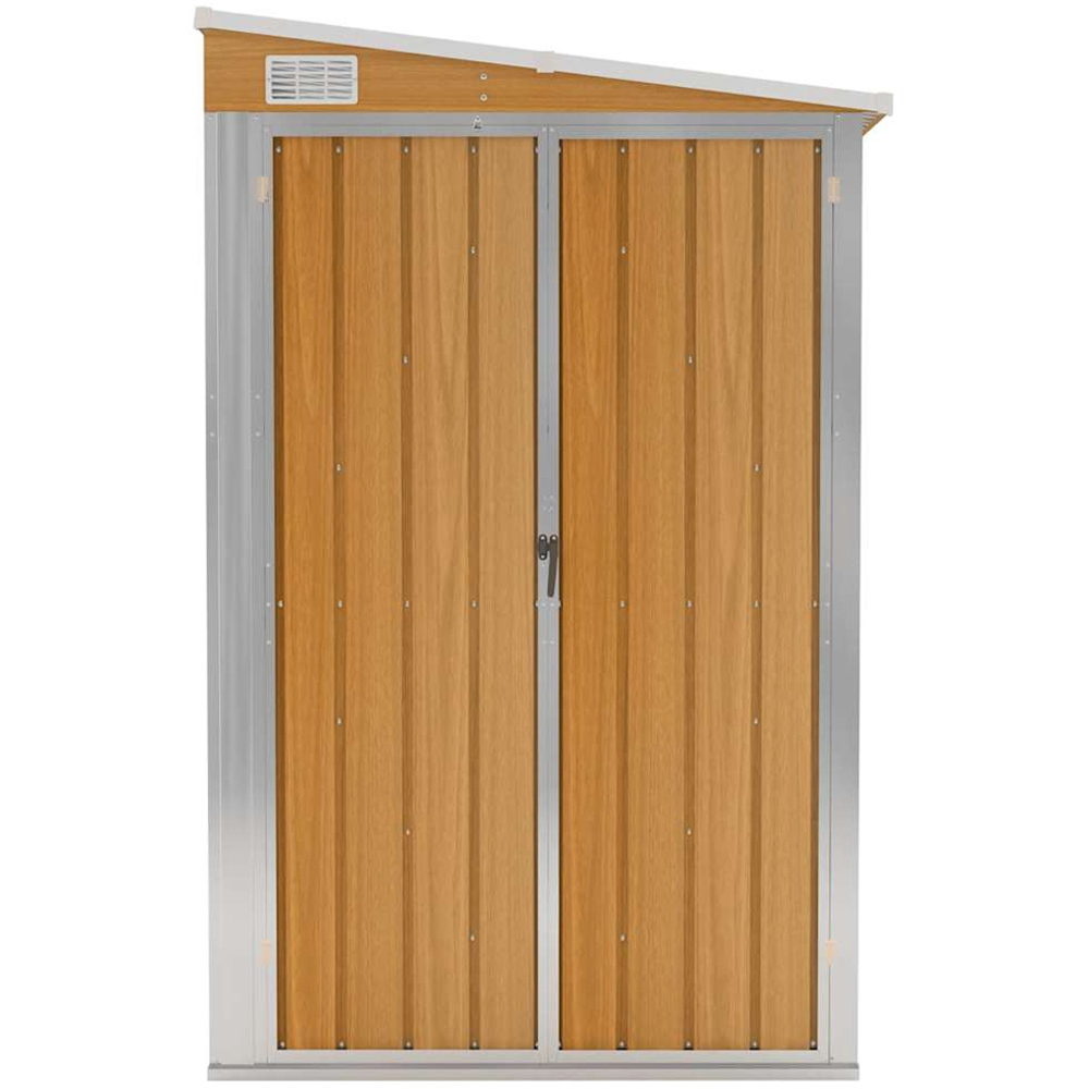 vidaXL 3.9 x 6.4ft Brown Galvanised Steel Wall Mounted Pent Garden Shed Image 3
