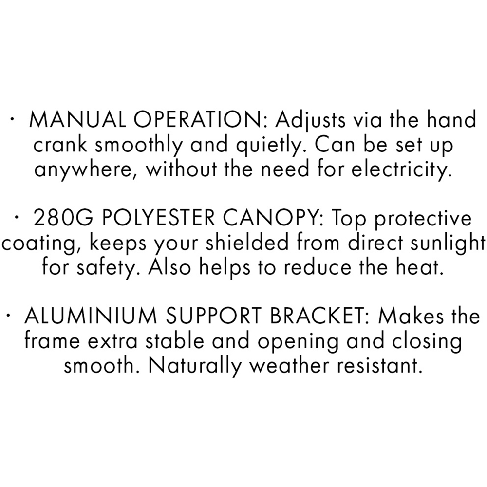 Jack Stonehouse Dark Grey Manual Retractable Awning 2.5 x 2m Image 8