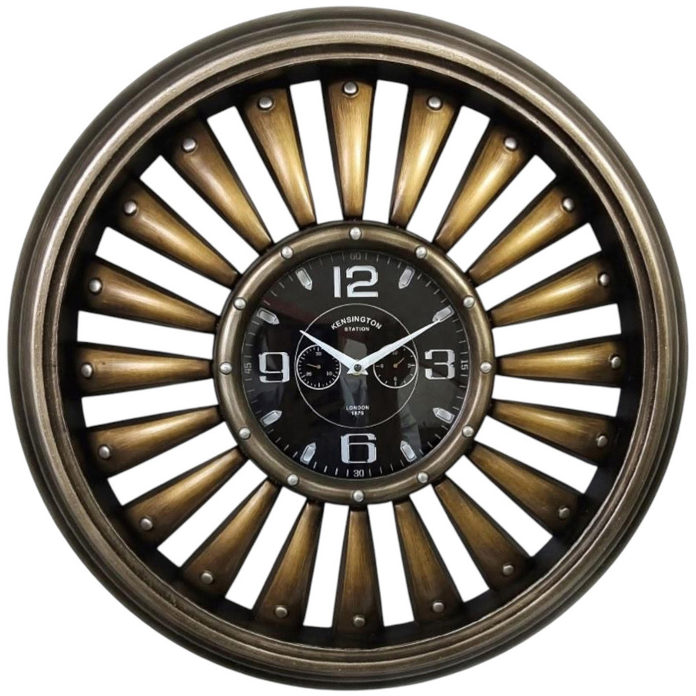 Acacia Home Golden Round Wall Clock 63cm Image 1