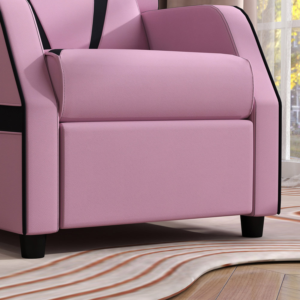 AIYAPLAY 2 in 1 Pink PU Leather Kids Recliner Image 3