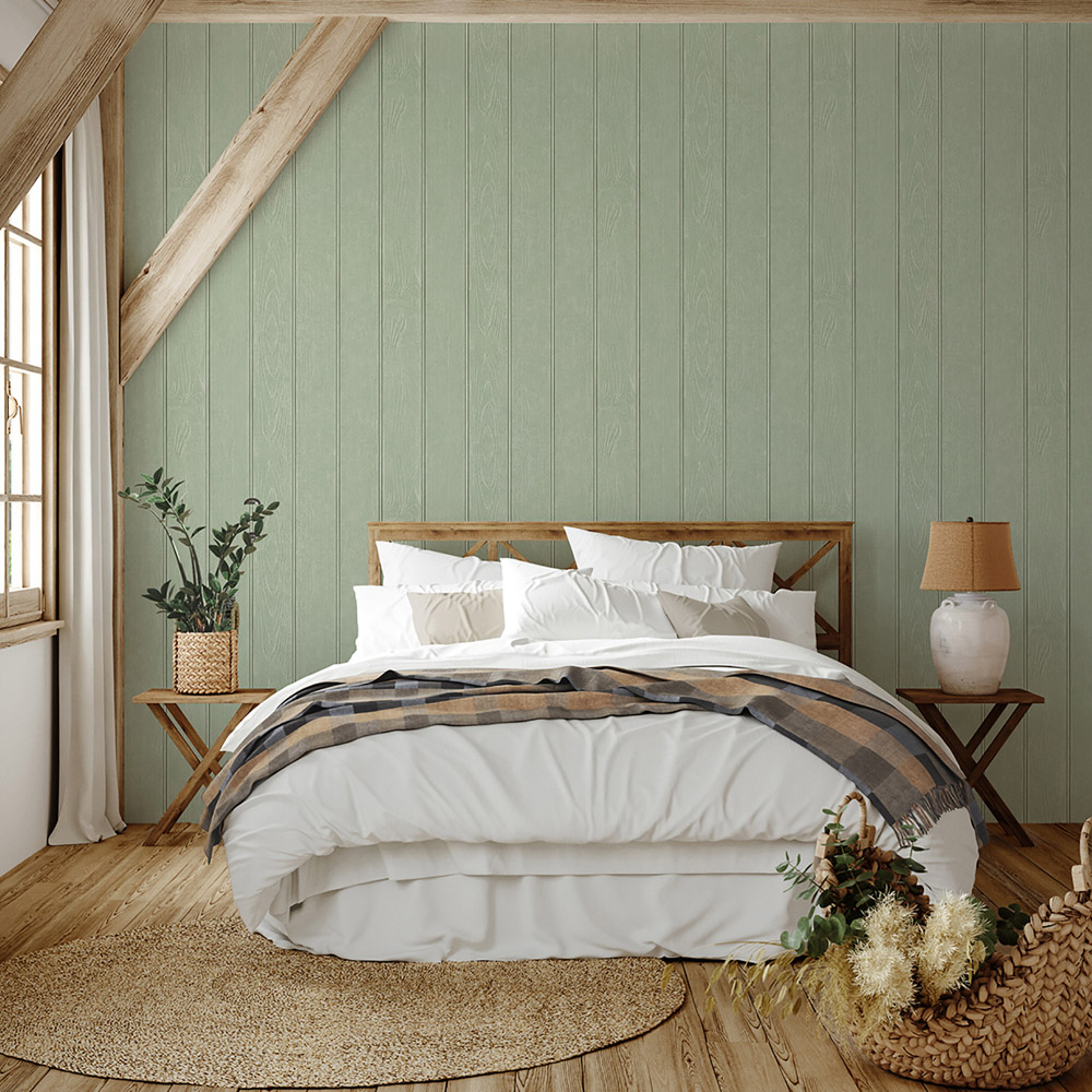 Belgravia Decor Beaded Wood Sage Wallpaper Image 3
