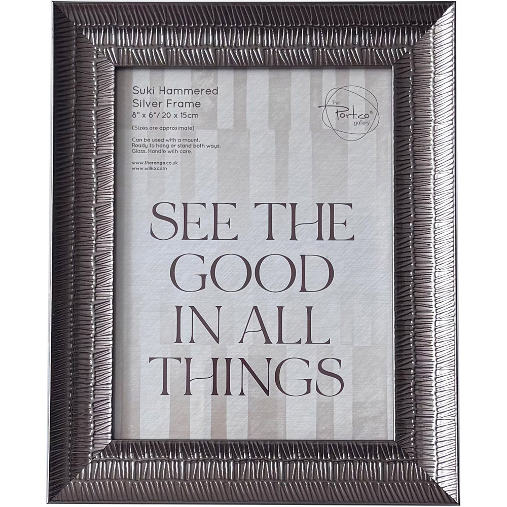 Suki Hammered Photo Frame Silver 6 x 8 inch Image 1