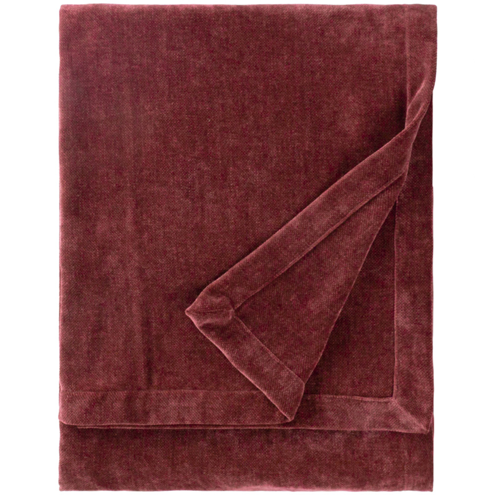 Yard Beetroot Heavy Chenille Velvet Throw 130 x 180cm Image 1