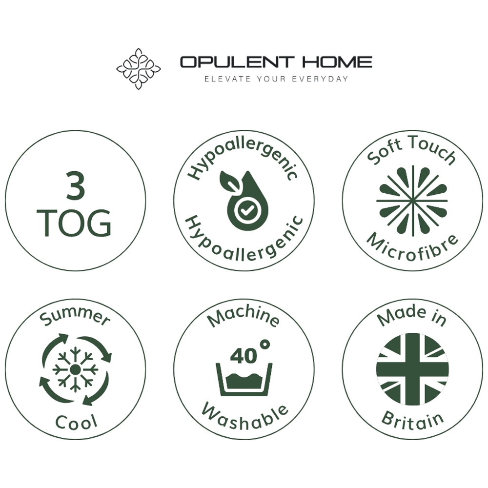 Opulent Home Super King Size White Anti-Allergy Summer Hollowfibre Duvet 3 Tog Image 7