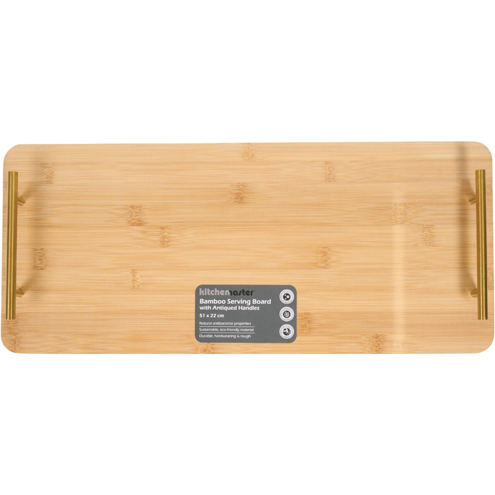 Bamboo Serving Board with Antiqued Handles Natural Image 1