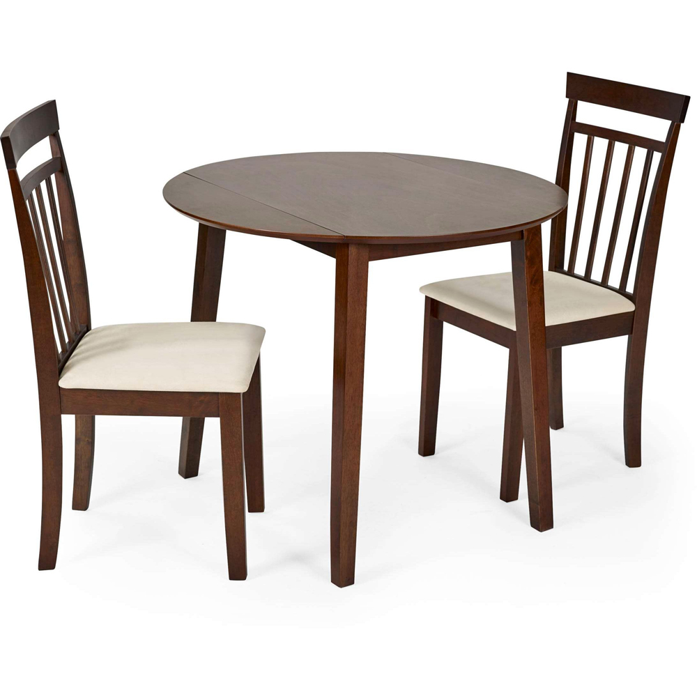 Julian Bowen Coast 4 Seater Walnut Effect Round Drop Leaf Dining Table Image 4