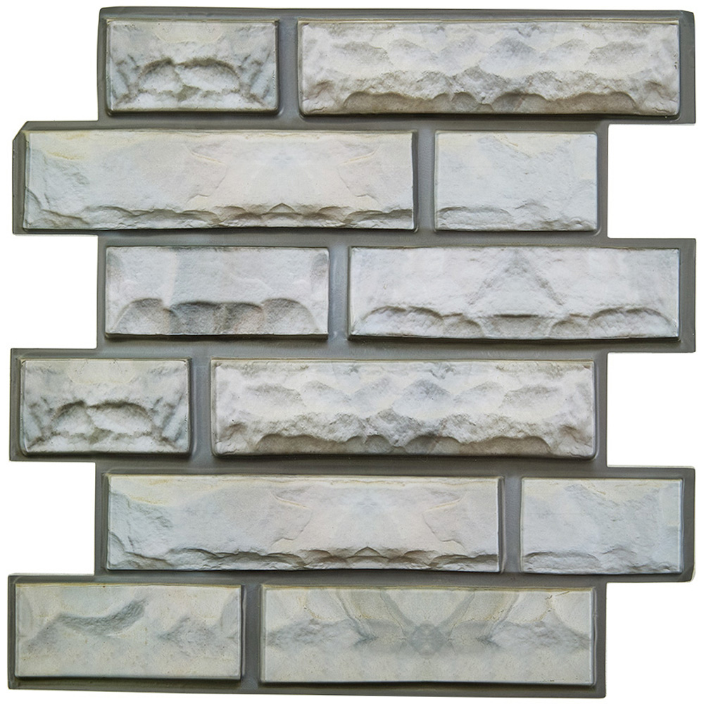 Living and Home Brick Effect Beige and Light Grey Self Adhesive Wall Sticker 10 Pack Image 3