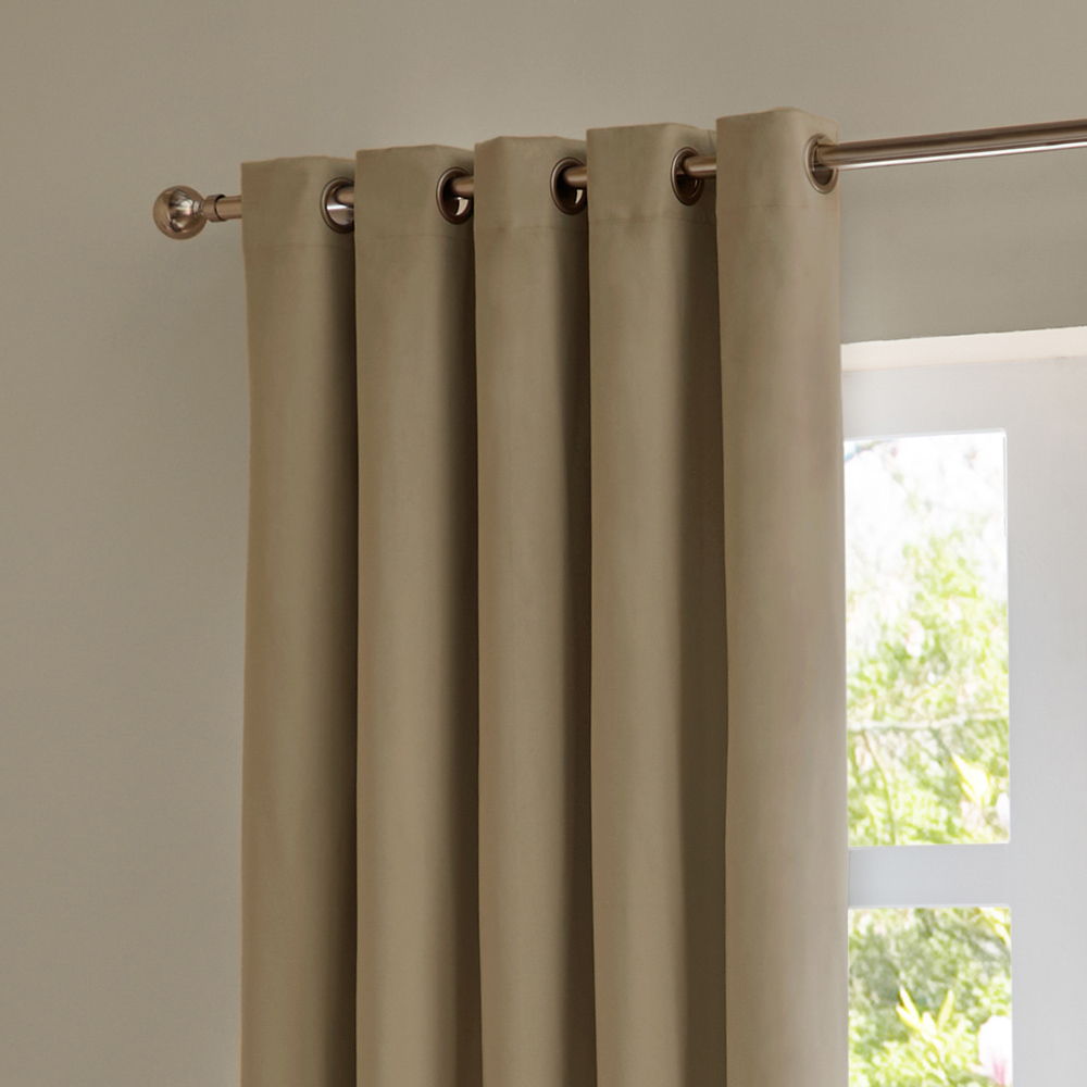 Furn The Ultimate Mocha Velvet Blackout Eyelet Curtains 117 x 137cm Image 4