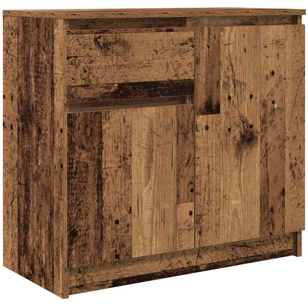 vidaXL 2 Door Single Drawer Old Wood Sideboard Image 2