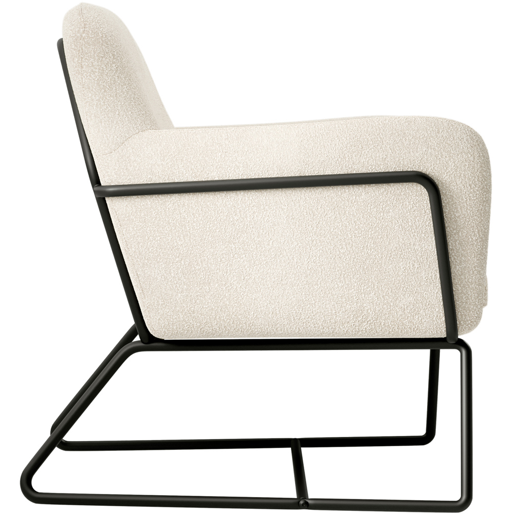 Charles Matte Black and Ivory Boucle Armchair Image 4