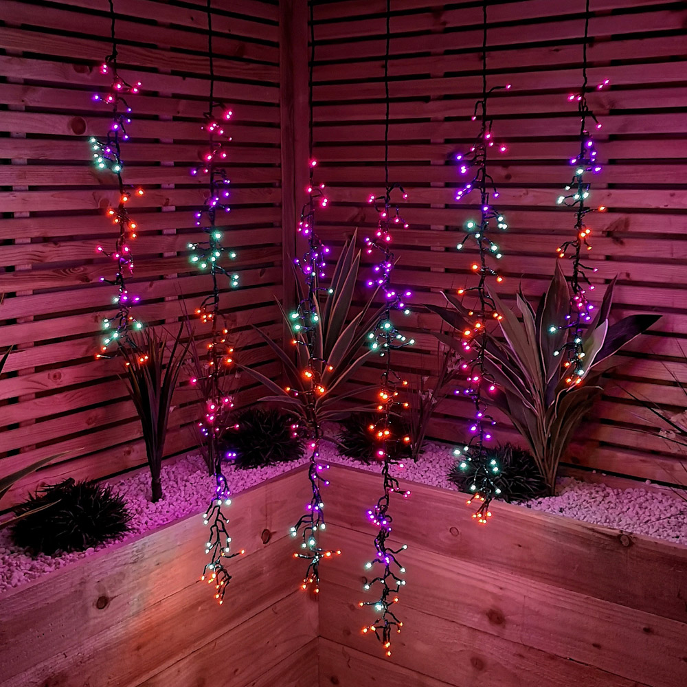 Samuel Alexander Rainbow LED Drop Tree Multi Action Christmas Cluster Bright 6 Pack Image 1
