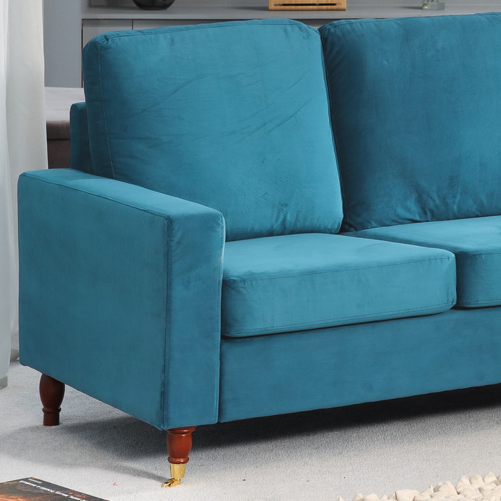 Hendrick 3 Seater Teal Reversible Corner Sofa Image 2