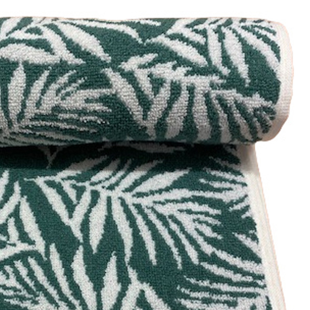 Bellissimo Botanical Green Turkish Cotton Bath Towel Image 2