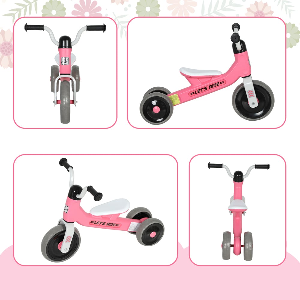 Tommy Toys Pink 3 Wheel Baby Balance Bike Image 3