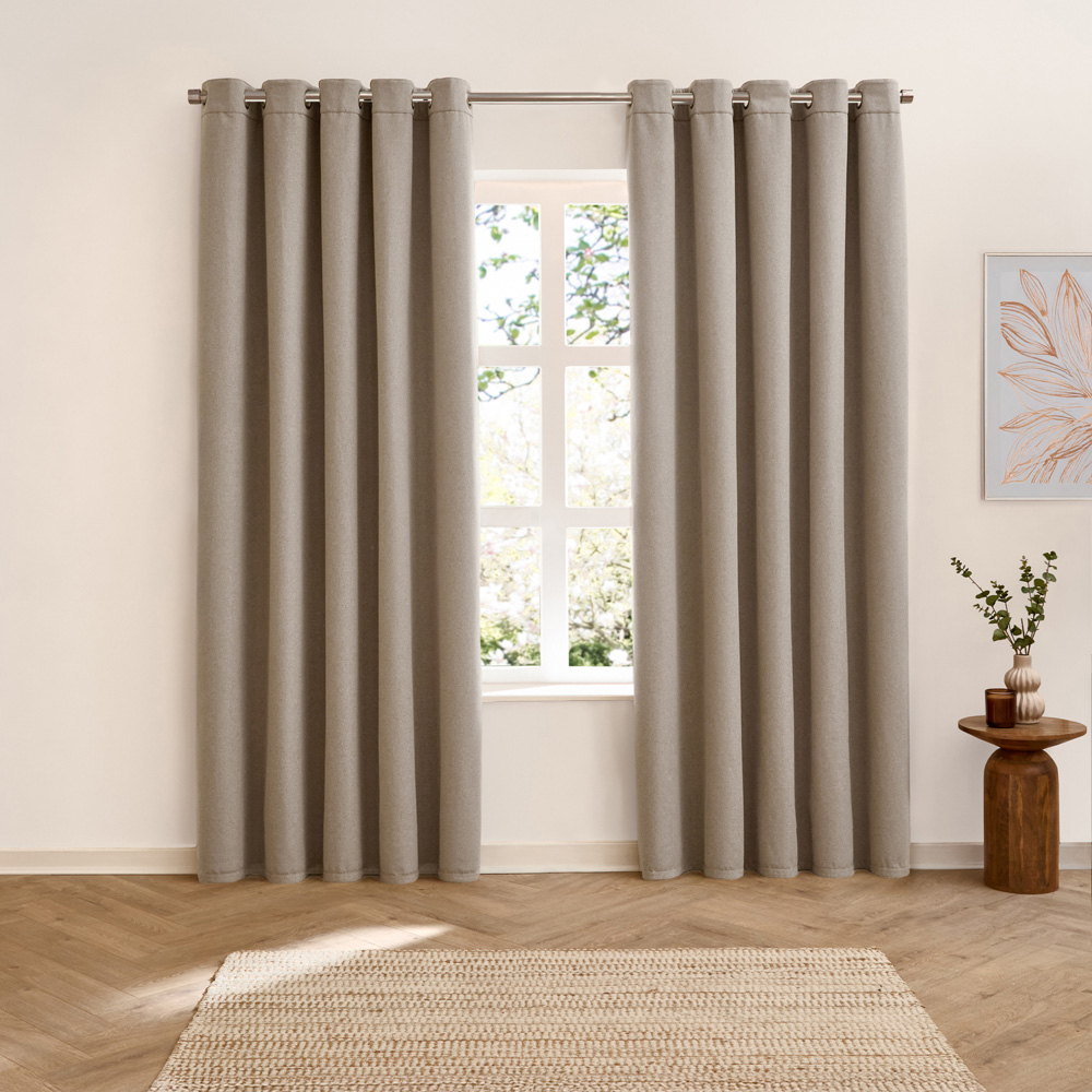 Furn Verso Cinnamon Reversible Suede-Look Blackout Eyelet Curtains 229 x 229cm Image 5